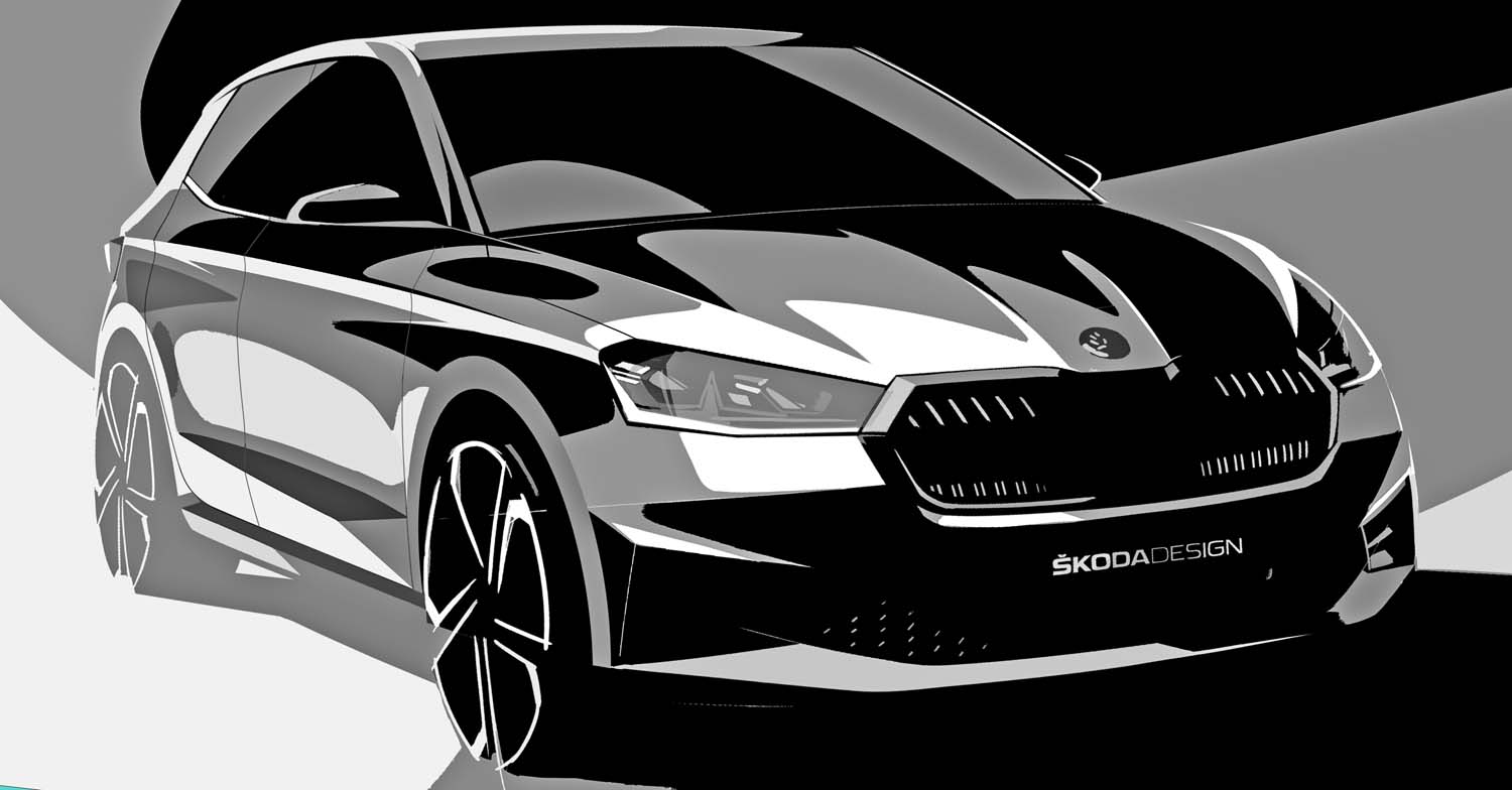 Škoda Releases Exterior Design Sketches Of The New Fabia