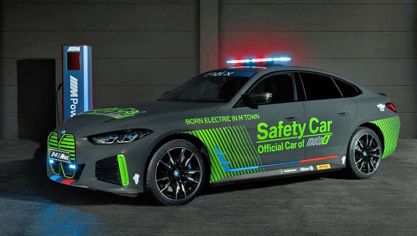 BMW i4 M50 – The Official Safety Car for the FIM Enel MotoE World Cup